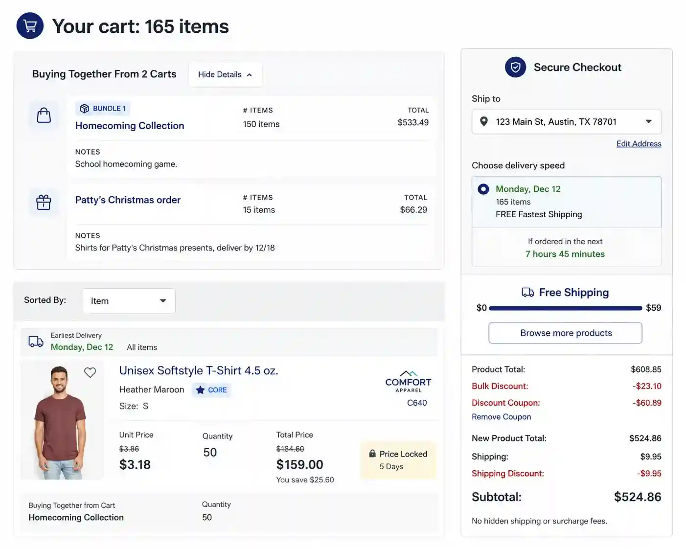 Jiffy cart page