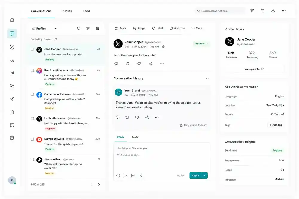 Conversations and engagement inbox