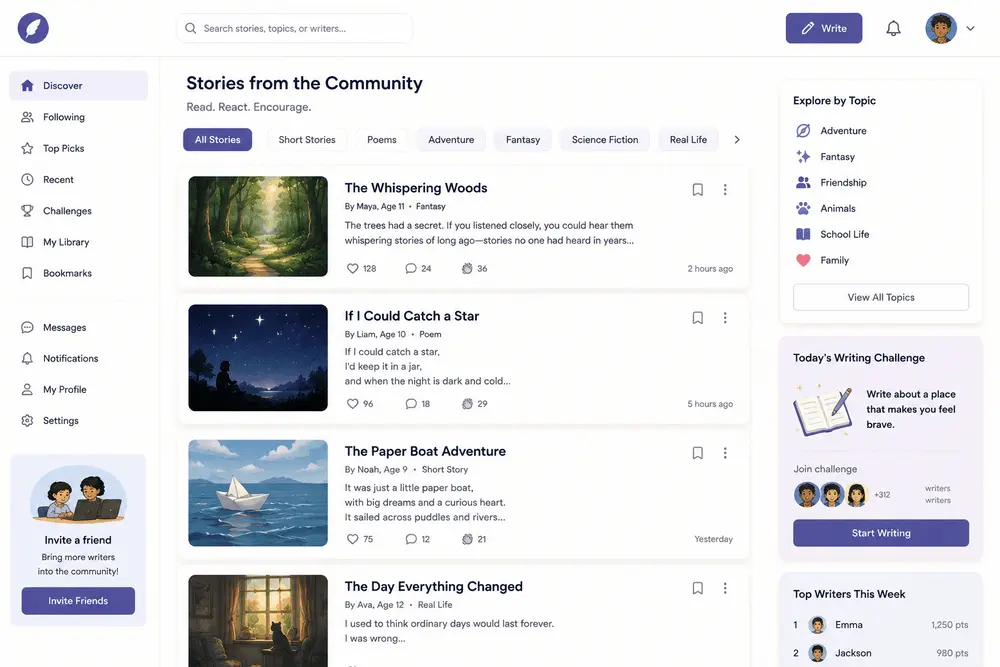 Story reading feed